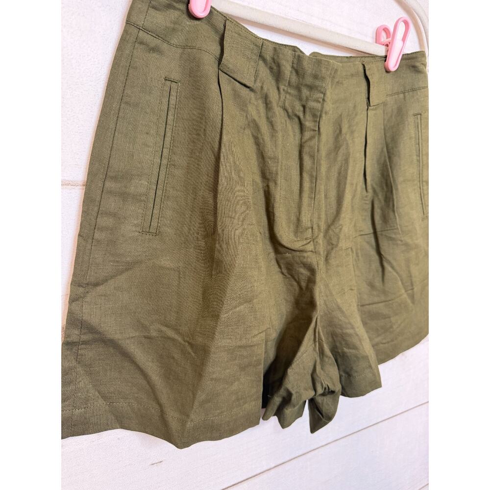 Tuckernuck Army Green Linen Shorts Sz S Pockets Everyday‎ Wear Comfy Fit - Picture 4 of 4